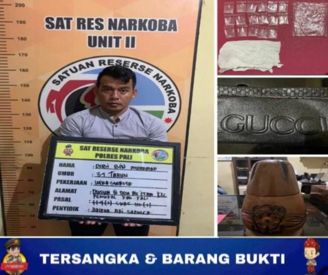 Diduga Pengedar Sabu Warga Desa Air Itam Dibekuk Tim Sat Res Narkoba Polres Pali